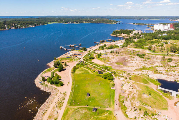 Légi nyári kilátás Katariina Seaside Park, Kotka, Finnország - Fotó, kép