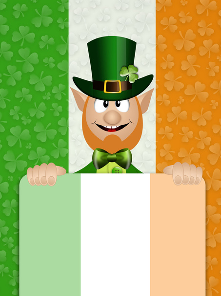 Uomo irlandese con bandiera irlandese
 - Foto, immagini