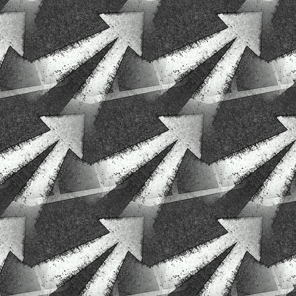 bright twin white direction arrow on a new black clean asphalt road surface creating patterns and designs - Photo, Image