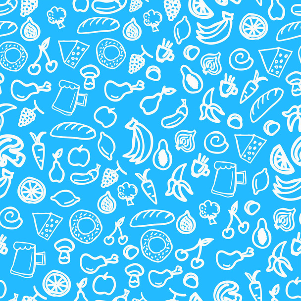 Various food seamless pattern Hand drawn background texture - Foto, Bild