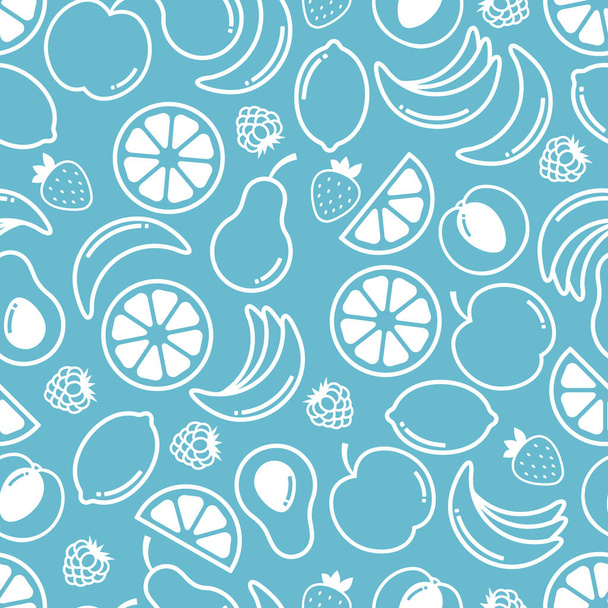Varios alimentos patrón sin costura Textura de fondo dibujado a mano
 - Foto, Imagen
