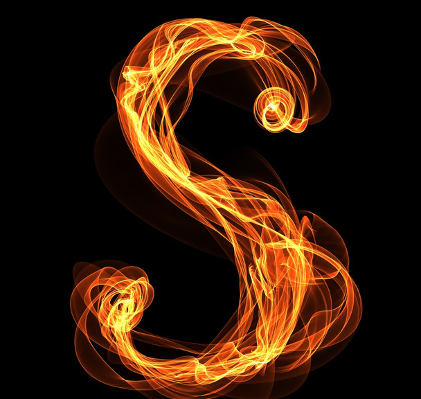 letter in fire illustration - Foto, Bild