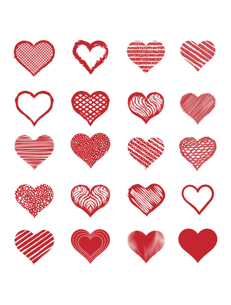 Σύνολο διανυσματικών σχημάτων καρδιάς Στοιχεία σχεδιασμού για την ημέρα του Αγίου Βαλεντίνου - Φωτογραφία, εικόνα