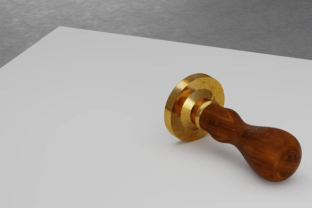 Forma Redonda Sello de Goma Ilustración 3D Mockup - Foto, imagen