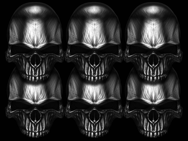 Шість важких металевих розлючених черепів демонів
 - Фото, зображення