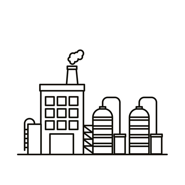 průmyslové továrny budovy a komíny ve stylu ikon - Vektor, obrázek