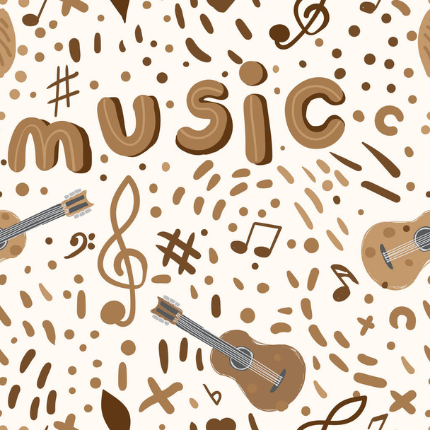 Doodle abstracto dibujado a mano patrón musical sin costuras
  - Foto, imagen
