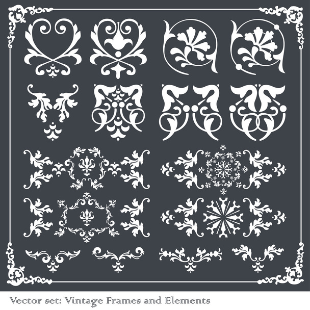 Vintage elements for frame or book cover, card vector - Vector, afbeelding