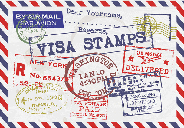φόντο γραμματόσημα του Αγίου Βαλεντίνου - Διάνυσμα, εικόνα