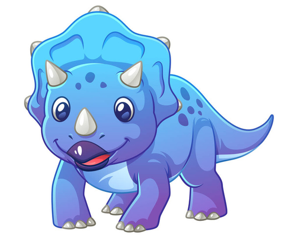 Little Triceratops Cartoon Illustration - Vektor, obrázek