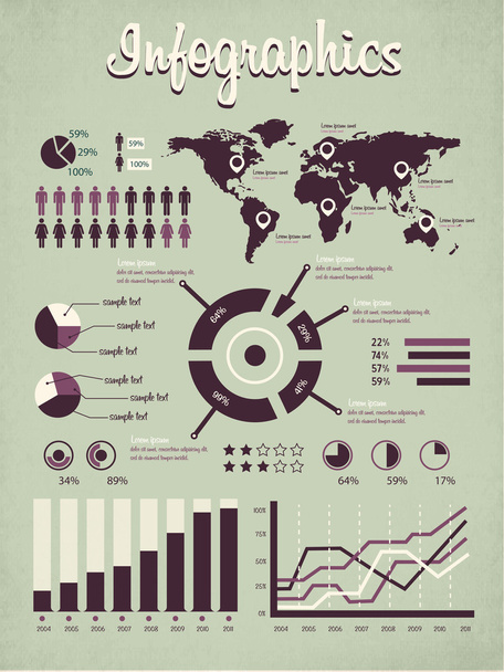 set infographic elementen voor uw documenten en rapporten - Vector, afbeelding