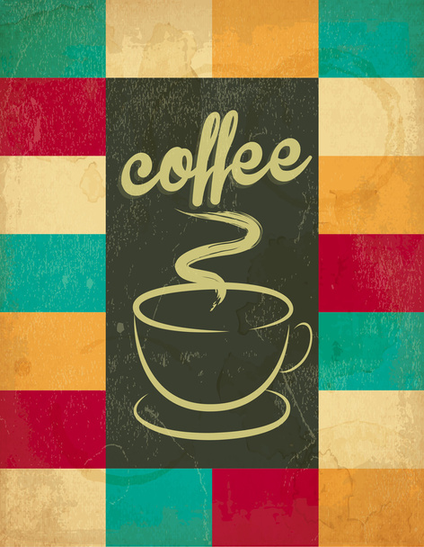Coffee Background with Squary Pattern - Vector, Image