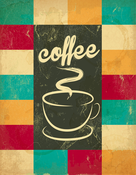 Coffee Background with Squary Pattern - Vector, afbeelding