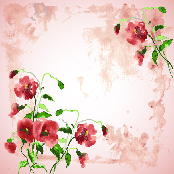 Background with flower of poppy - Vector, afbeelding