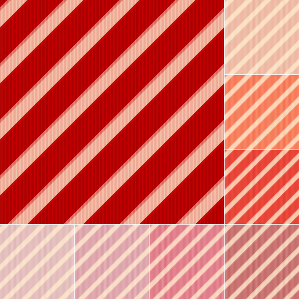 Seamless red and orange stripes background set - Vector, Image