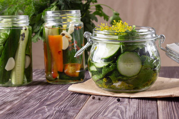 Canned homemade vegetables in a jars - Φωτογραφία, εικόνα