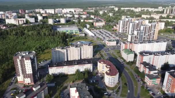 Sosnovy Bor, Leningrad Region, Russia. Aerial video - Materiał filmowy, wideo