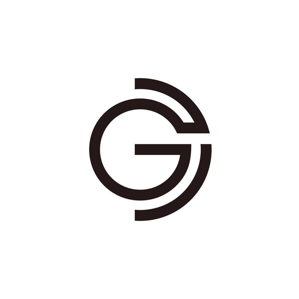 абстрактный буквенный gd линейный геометрический простой вектор дизайна - Вектор,изображение
