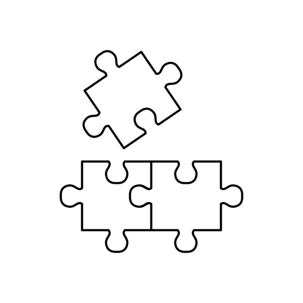jigsaw pezzi icona immagine, stile linea - Vettoriali, immagini