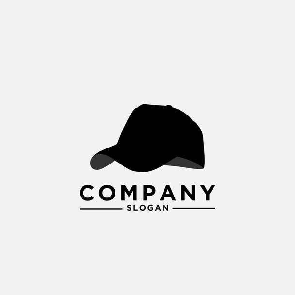 Modèle de conception de logo, avec une icône de casquette de baseball noire - Vecteur, image