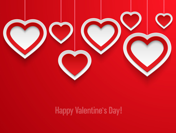 Hanging valentines hearts. - Vector, Imagen