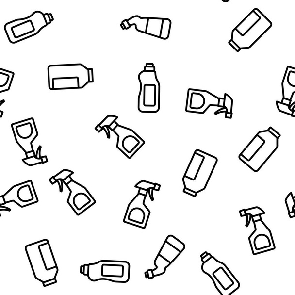 Detergent Czyszczenie wektor bezszwowy wzór cienka linia ilustracji - Wektor, obraz