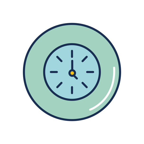 icône horloge ronde, style de remplissage de ligne - Vecteur, image