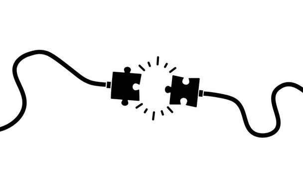 Conectando peças de quebra-cabeça ícone. Conceito de negócio. Vetor em fundo branco isolado. EPS 10
 - Vetor, Imagem