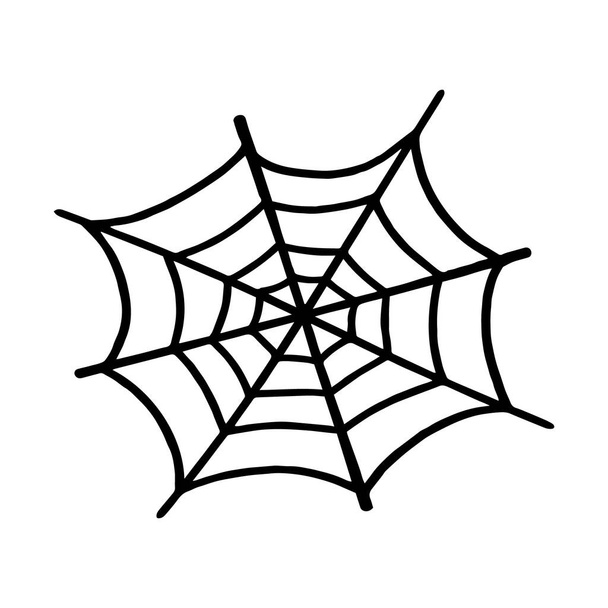 Web isoliert auf weißem Hintergrund. Web for Halloween, ein gruseliges, gespenstisches Gestaltungselement zu Halloween. Vektor - Vektor, Bild