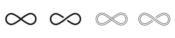 Symbole d'infini. Logos réglés. Contours noirs de différentes formes - Photo, image