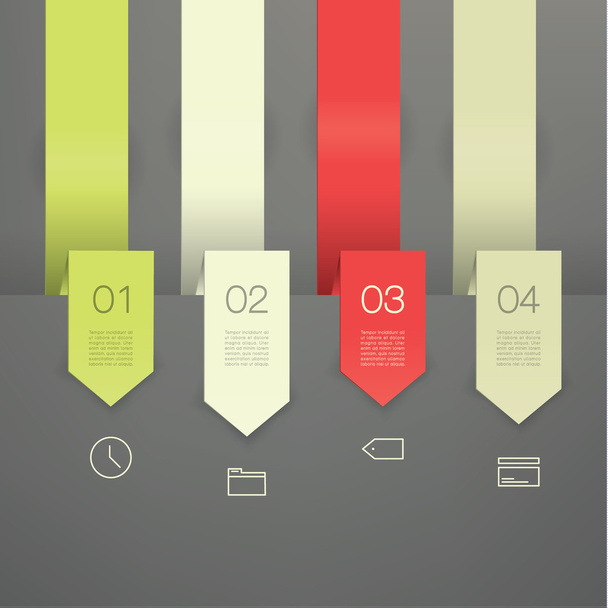 Vector colorfully template. Four clean arrows with place for you - Vettoriali, immagini