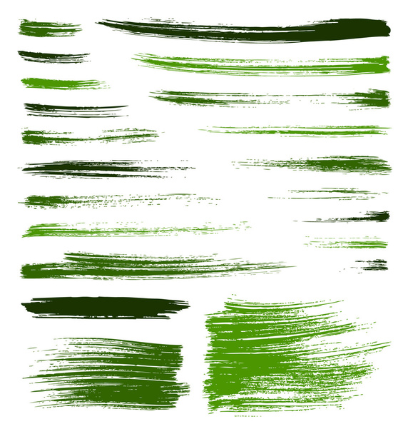 vektor zöld ecsetvonások - Vektor, kép