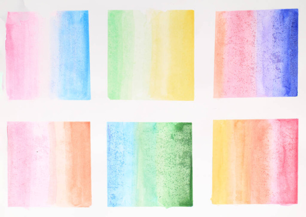 Bright abstract background with watercolor squares dynamic design  - Fotografie, Obrázek