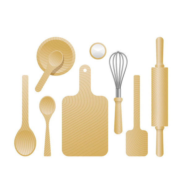 utensilios de cocina con vista superior
 - Vector, Imagen