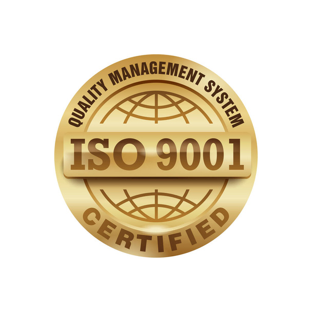 ISO 9001 - shoda s mezinárodními normami  - Vektor, obrázek