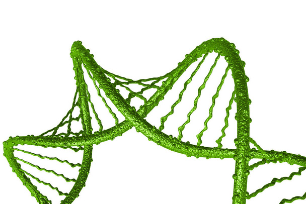 科学的背景のDNA構造。 3Dレンダリング - 写真・画像
