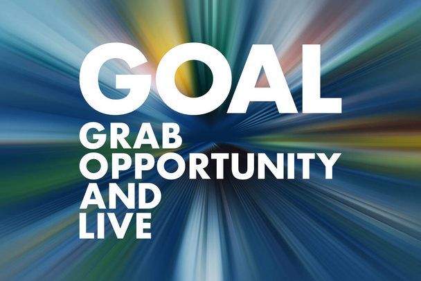 GOAL - Grab Opportunity And Live acronym, business concept background - Photo, Image