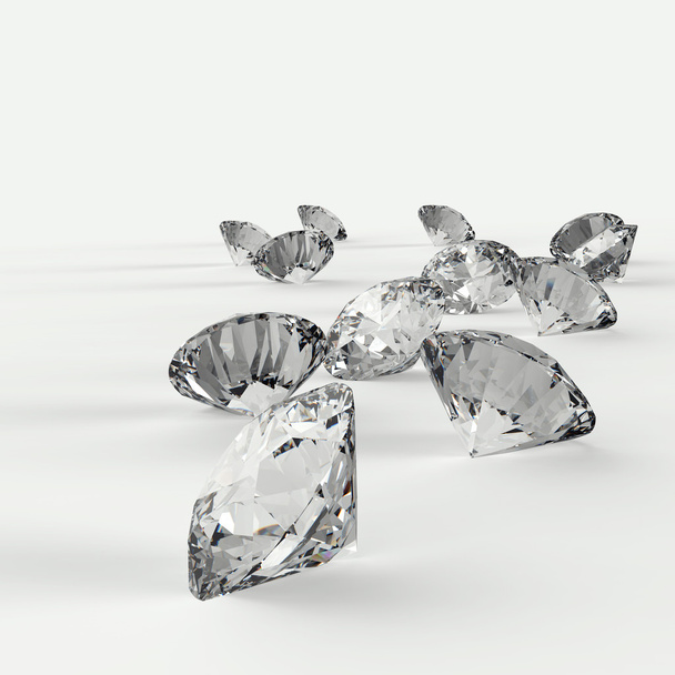 Diamantes 3d en composición
 - Foto, Imagen