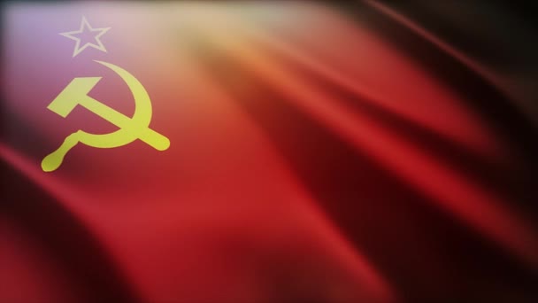 4k Voormalige Sovjet-Unie vlag langzame rimpels wuivende wind naadloze lus achtergrond. - Video