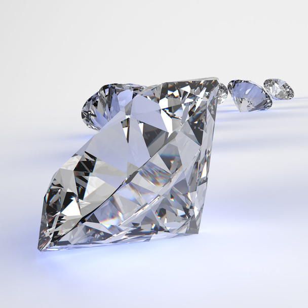 Diamonds isolated on white 3d model composition concept - Photo, Image