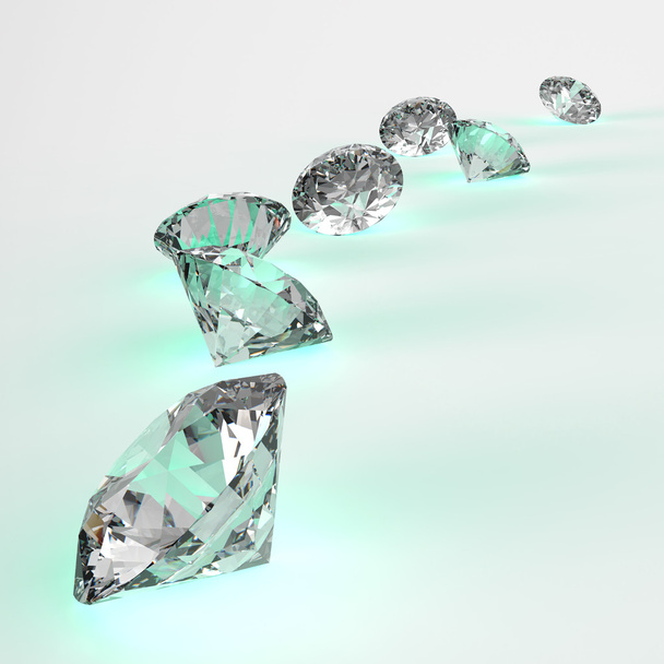 Diamanten 3D in der Zusammensetzung als Konzept - Foto, Bild