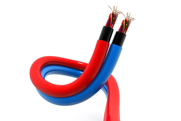Electrical cable.3d render - Φωτογραφία, εικόνα