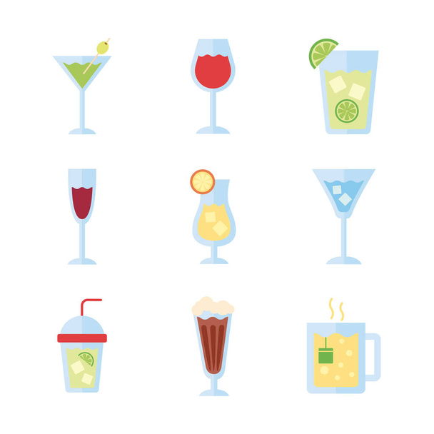 набор иконок для сбора напитков - Вектор,изображение