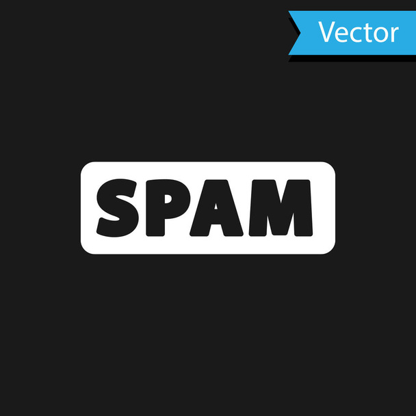 White Spam icoon geïsoleerd op zwarte achtergrond. Vector. - Vector, afbeelding