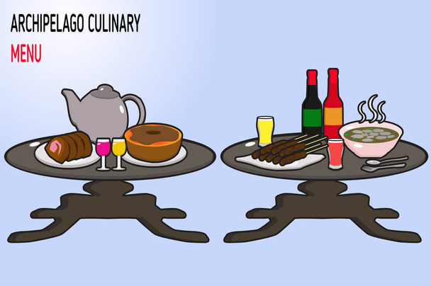 кулінарне меню архіпелагу смачне і приємне
 - Вектор, зображення