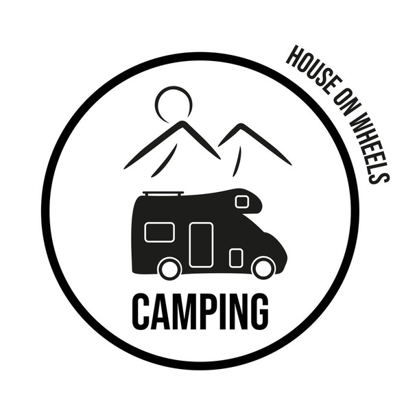 L'icône du camping-car. Mobil-home, camping. - Vecteur, image