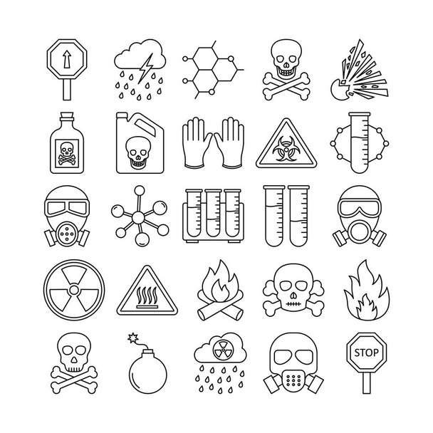Poison & Danger Symbole Ikony wektorowe ustawione na każdą ikonę można łatwo zmodyfikować lub edytować - Wektor, obraz