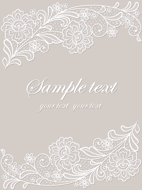 Template frame  design for lace invitation card.  - Vector, Image