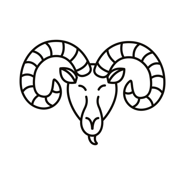 aries zodiac sign line style icon - Vektör, Görsel