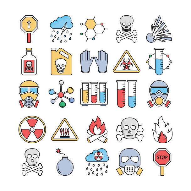 Poison & Danger Symbols Vector icons set every single icon can be easily modify or edit - Vector, Image